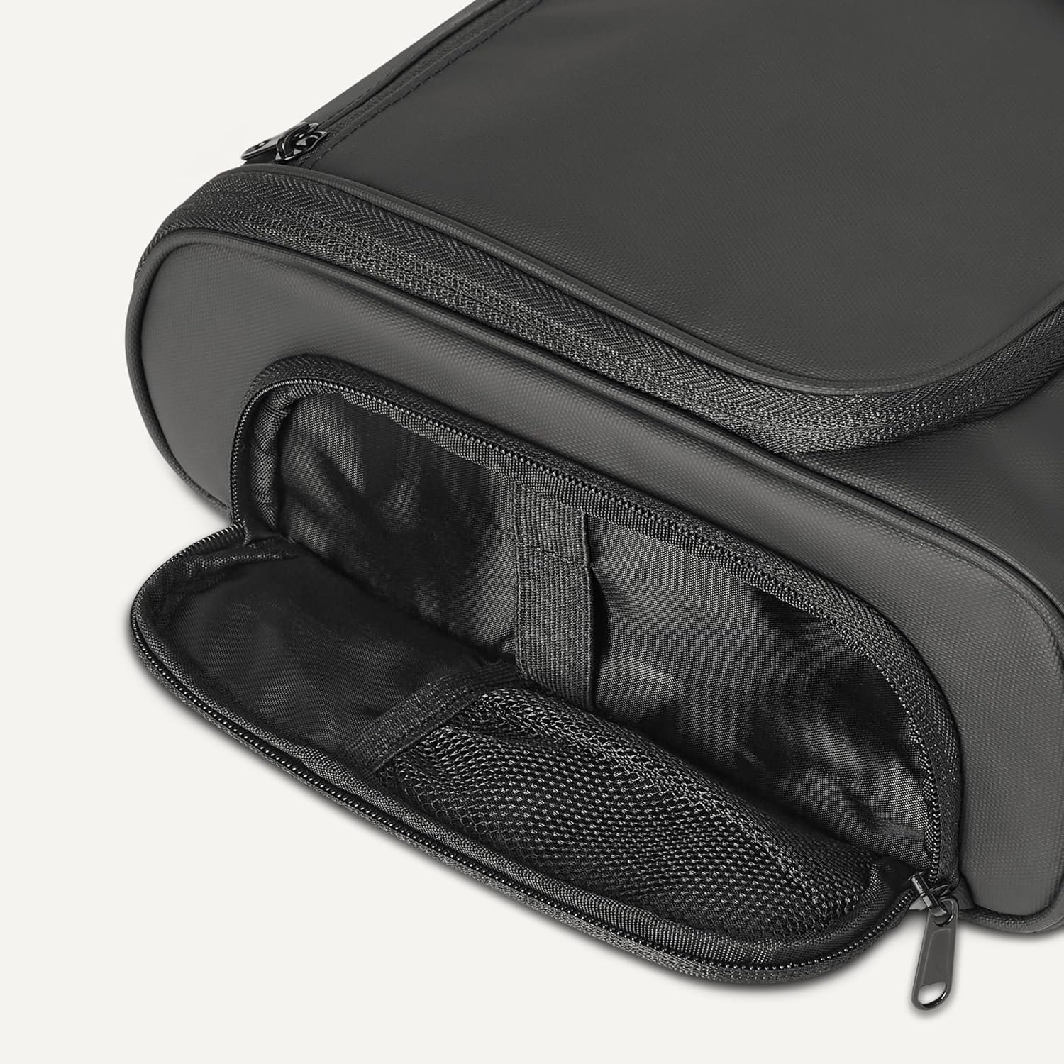 Private Label Waterproof Hanging Dopp Kit Travel Toiletry Bag for Men and Women with Multiple Interior Pockets Custom Logo 2 Side Pockets Black 10