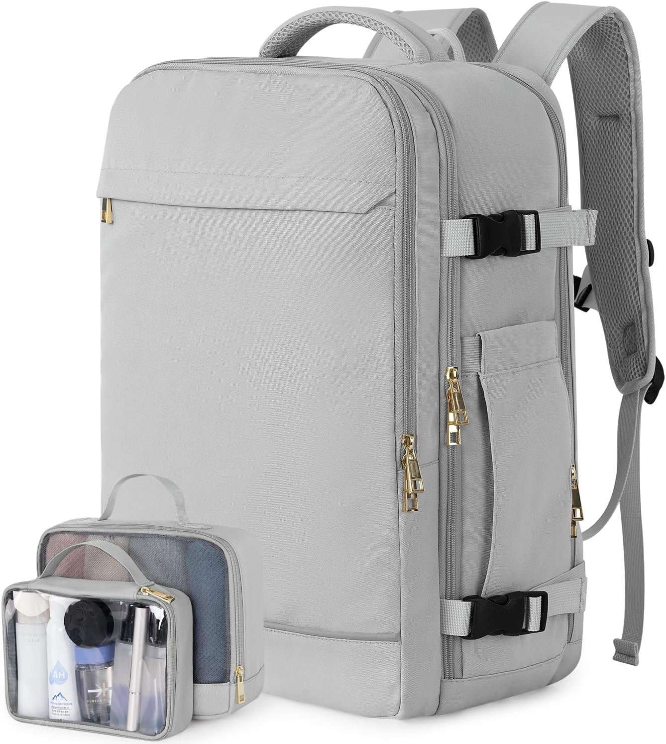 Custom Logo 40L 17 Inch Laptop Carry On Flight Approved Travel Backpack Private Label Waterproof Personal Item Bag for Business Work College School Weekend Manufacturer Gray