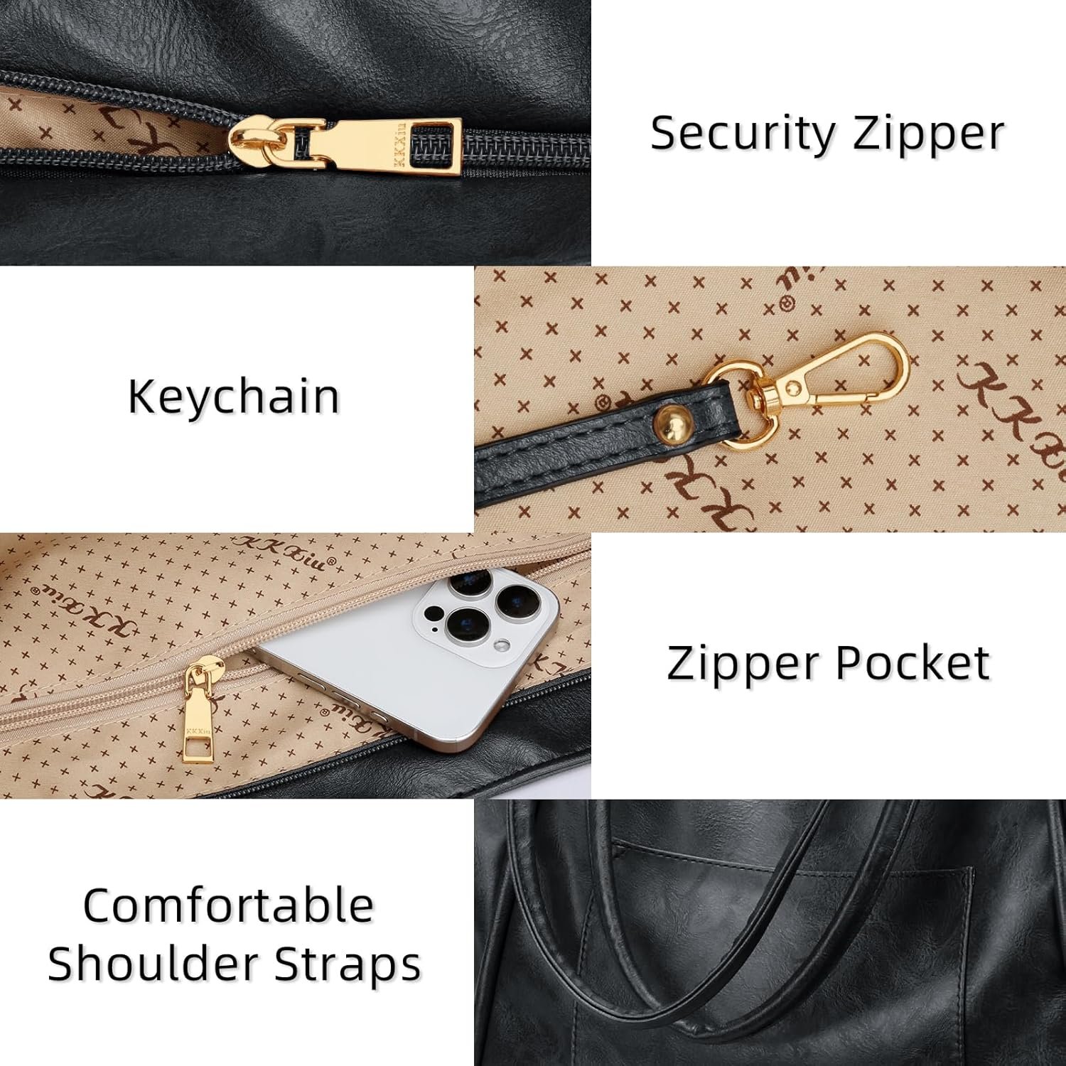 Private Label Large Tote Bag for Women with Custom Logo Zipper Work Leather Travel Purse Manufacturer