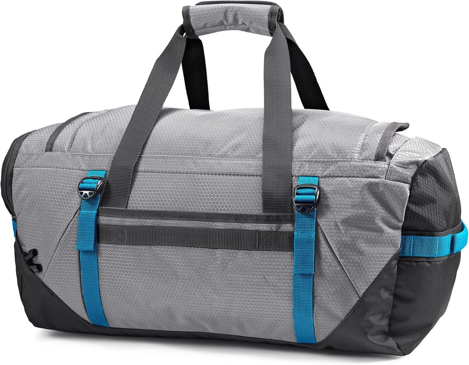 Private Label Fairlead Convertible Duffel Bag Lightweight Durable Weekender Easily Converts to Backpack with Custom Logo 64L Capacity Steel Gray/Mercury/Blue from Manufacturer