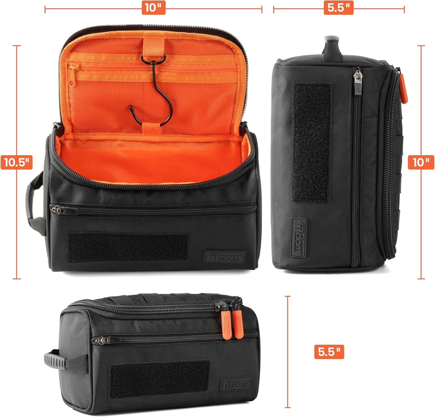 Custom Logo Hanging Toiletry Bag Tactical Dopp Kit Case for Men - Private Label Perfect for Travel & Storage Fits Large & Small Cosmetics Clippers Toothbrushes Shaving & Shower Care - Manufacturer Best Overnight Organizer