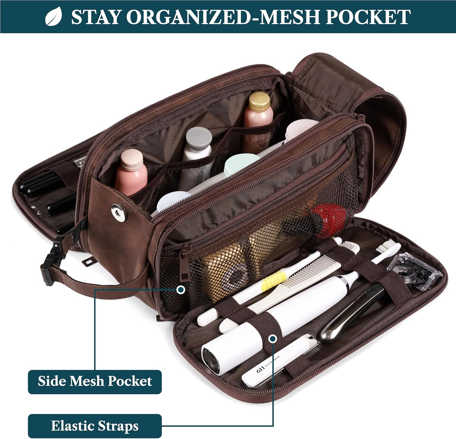 Manufacturer Toiletry Bag for Men Women Custom Logo Mens Travel Bag Toiletries Organizer Case Grooming Shaving Dopp Kit Private Label PU Leather Water Resistant Cosmetic Pouch Dark Brown Manufacturer Toiletry Bag for Men Women Custom Logo Mens Travel Bag Toiletries Organizer Case Grooming Shaving Dopp Kit Private Label PU Leather Water Resistant Cosmetic Pouch Dark Brown