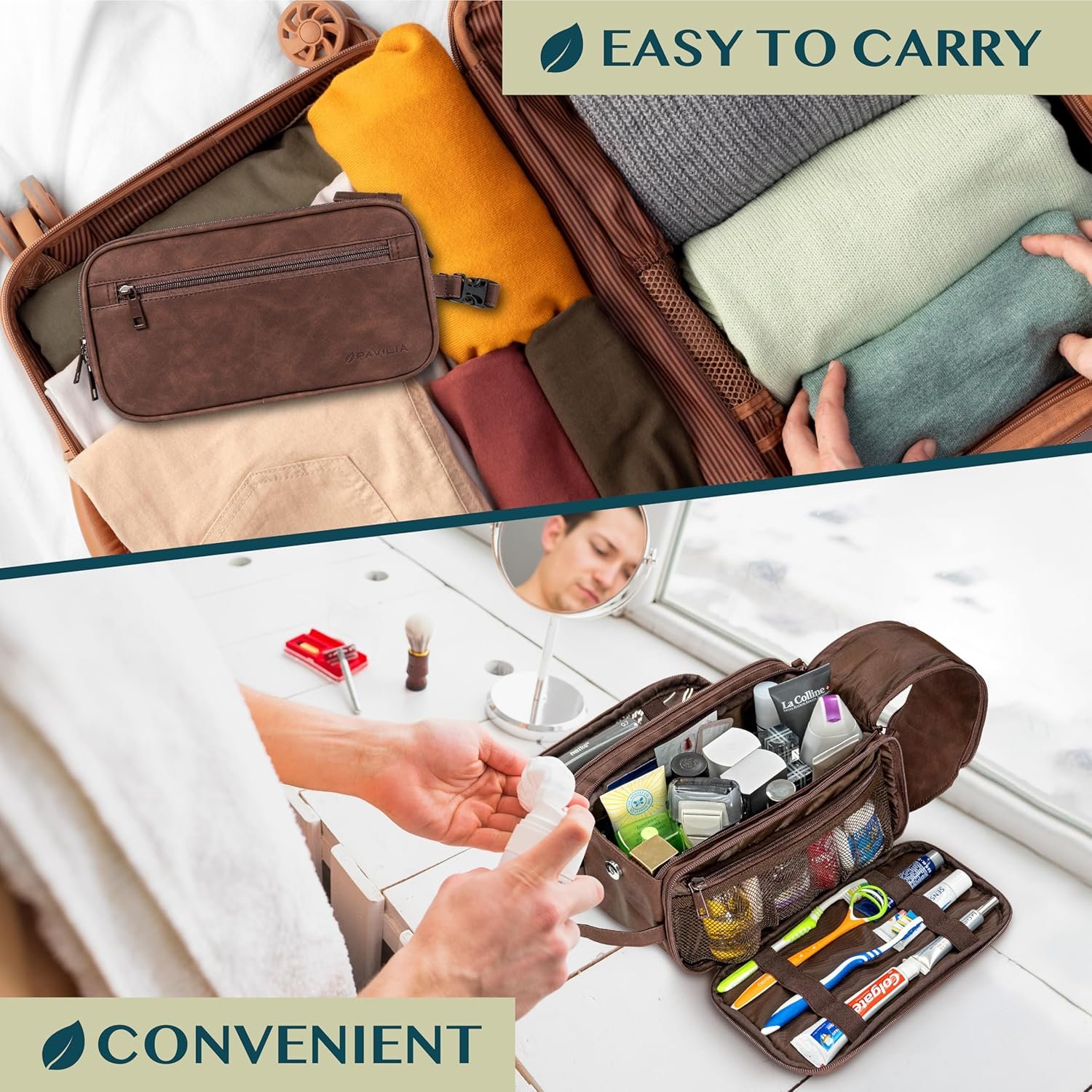 Manufacturer Toiletry Bag for Men Women Custom Logo Mens Travel Bag Toiletries Organizer Case Grooming Shaving Dopp Kit Private Label PU Leather Water Resistant Cosmetic Pouch Dark Brown Manufacturer Toiletry Bag for Men Women Custom Logo Mens Travel Bag Toiletries Organizer Case Grooming Shaving Dopp Kit Private Label PU Leather Water Resistant Cosmetic Pouch Dark Brown