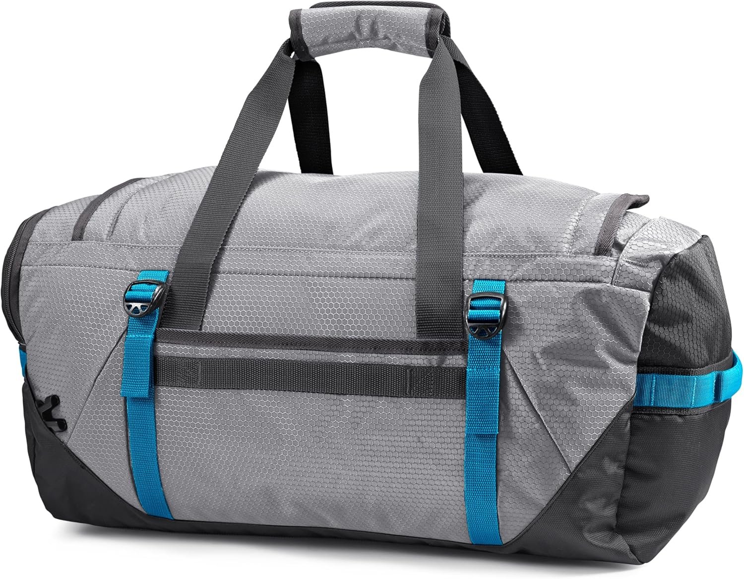 Private Label Fairlead Convertible Duffel Bag Lightweight Durable Weekender Easily Converts to Backpack with Custom Logo 64L Capacity Steel Gray/Mercury/Blue from Manufacturer
