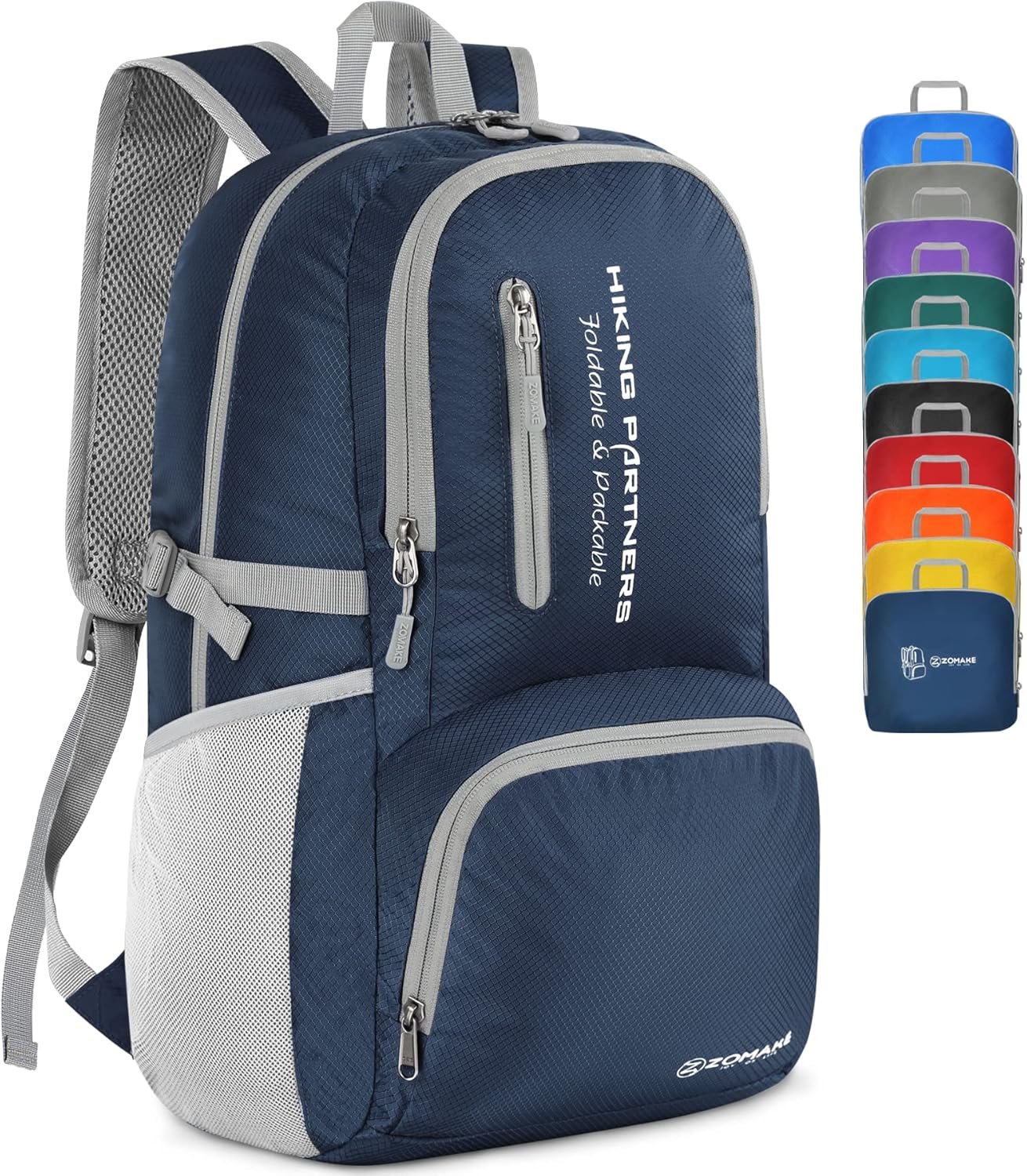 Custom Logo 35L Lightweight Packable Backpack Private Label Water Resistant Foldable Hiking Daypack Manufacturer Navy Blue Custom Logo 35L Lightweight Packable Backpack Private Label Water Resistant Foldable Hiking Daypack Manufacturer Navy Blue