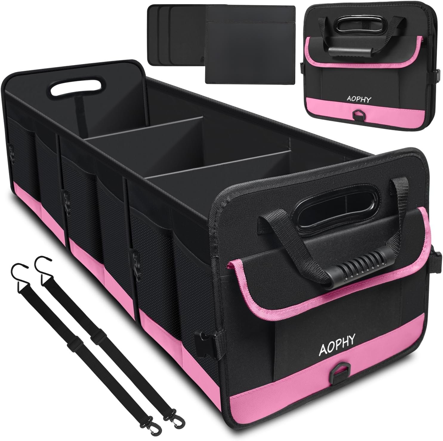 Custom Logo 95L Large Capacity Trunk Organizer for Car SUV Truck Sedan with Non-Slip Bottom Strips Private Label Waterproof Portable Cargo Storage Manufacturer Pink Custom Logo 95L Large Capacity Trunk Organizer for Car SUV Truck Sedan with Non-Slip Bottom Strips Private Label Waterproof Portable Cargo Storage Manufacturer Pink