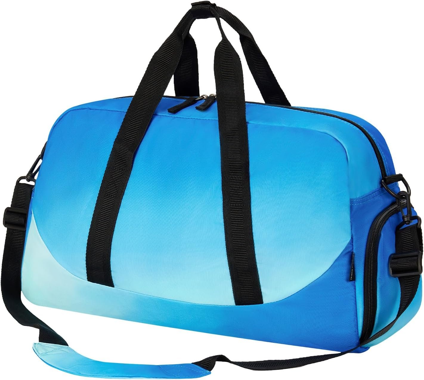 Custom Logo Blue Boys Kids Duffle Weekender Overnight Bags for Travel Gym Sleepover Age 9-12 6-8 Fade Private Label Manufacturer