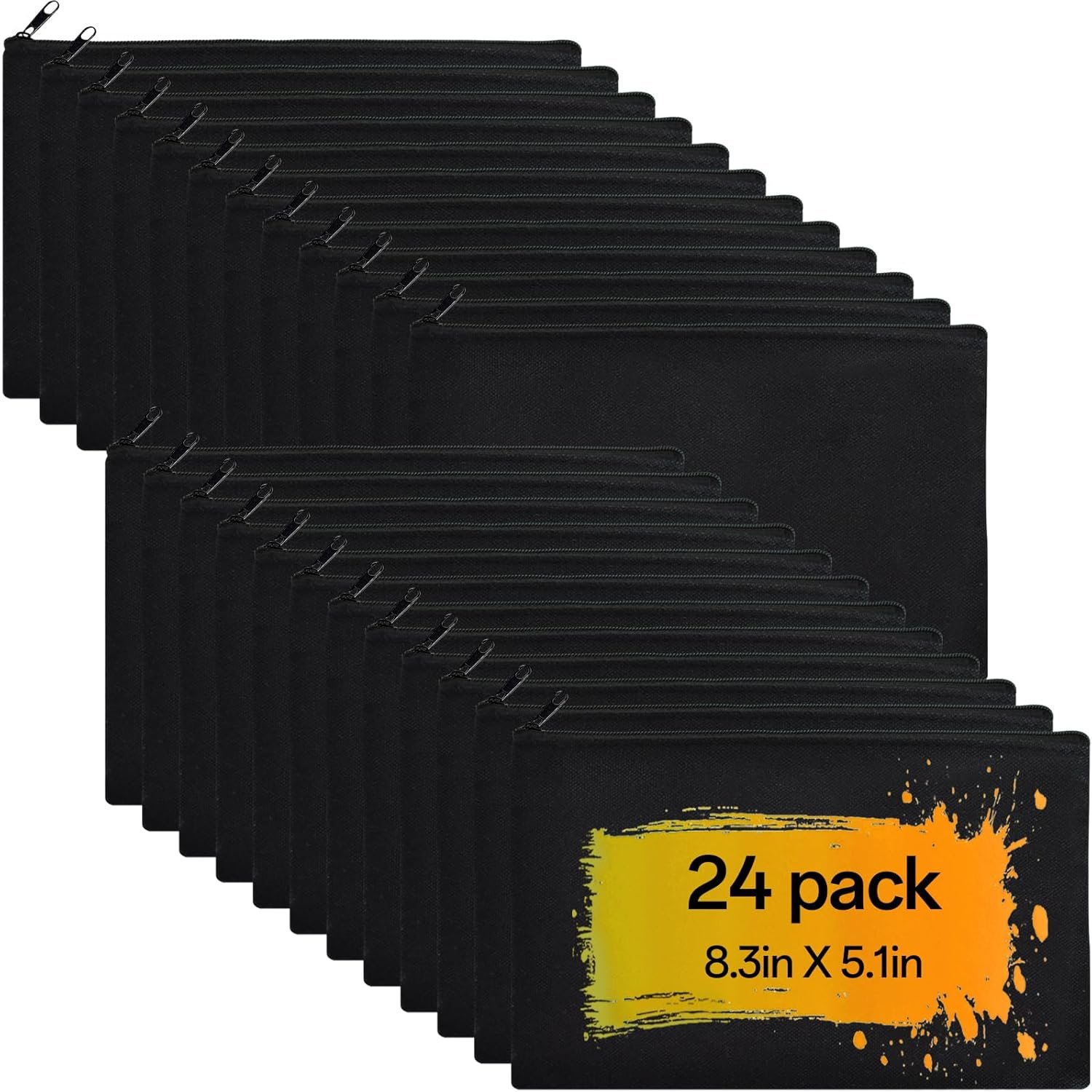 Custom Logo Canvas Zipper Pouch Private Label Multi-Purpose Cosmetic Makeup Bag Blank Bulk Travel Toiletry Storage Manufacturer 8.3 x 5 inches