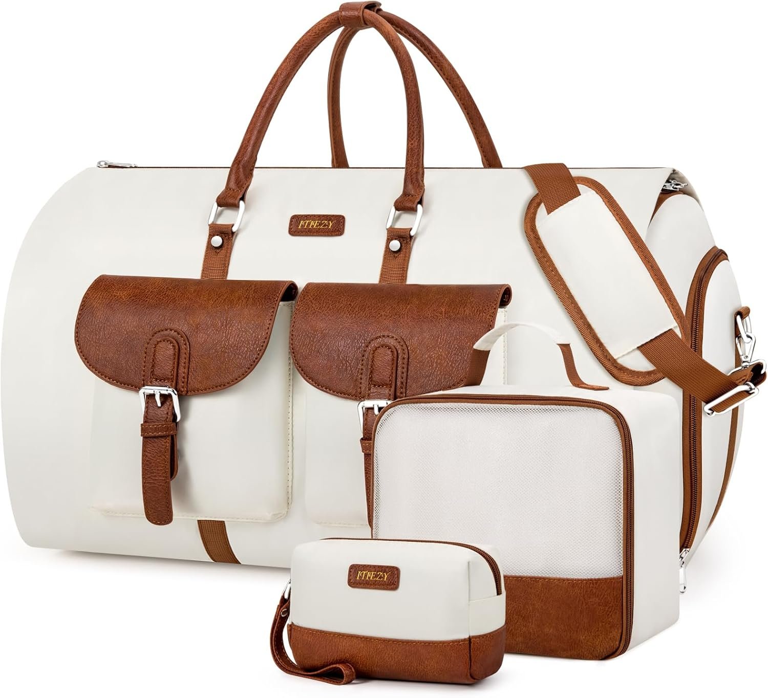 Custom Logo Garment Duffel Bag Convertible Carry-On Travel Weekender for Men Women Large with Shoes Pouch Private Label 2-in-1 Hanging Suit Manufacturer 3pcs Set