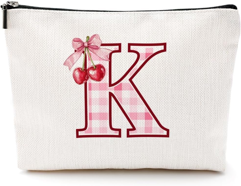 Custom Logo Initial Monogram Makeup Cosmetic Bag Manufacturer Personalized Travel Toiletry Bag Private Label Gifts for Women Girls Friends Coworker Bestie Christmas Bridal Shower Wedding Bridesmaid