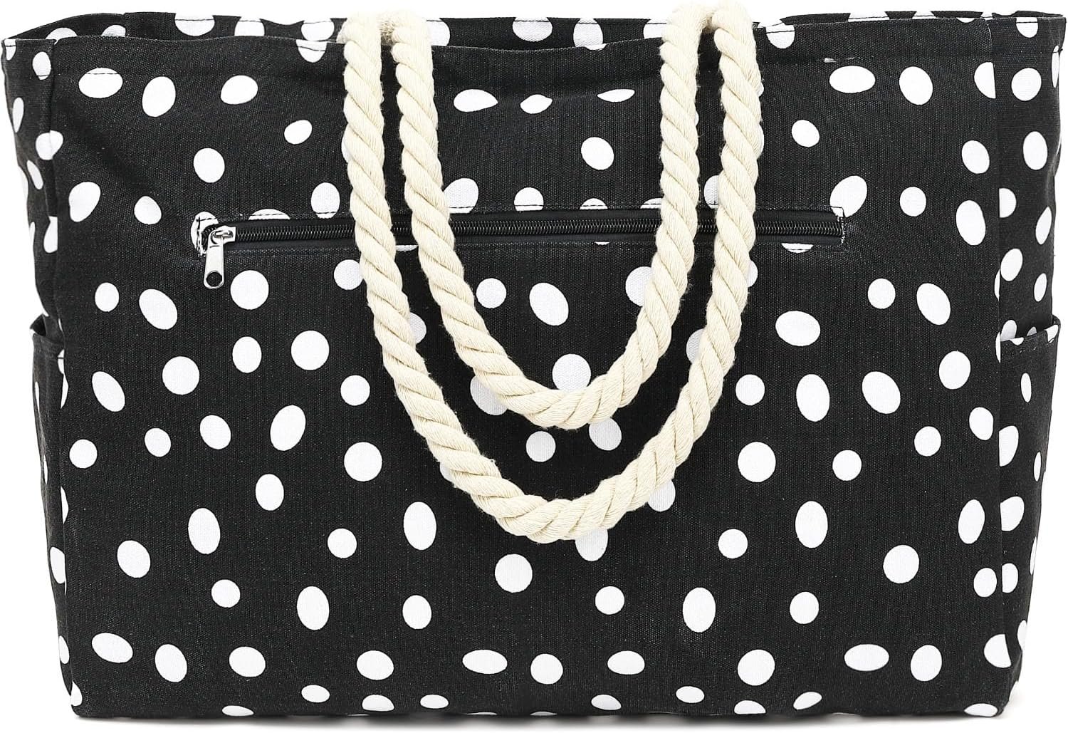 Custom Logo Large Canvas Beach Bag for Women Private Label Waterproof Sandproof with Zipper and Wet Bag Cruise Essentials Manufacturer