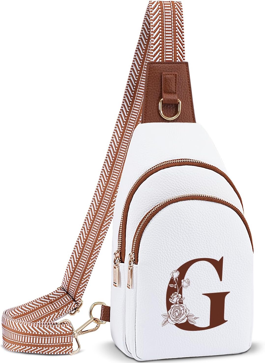 Custom Logo Leather Crossbody Bag for Women Private Label Sling Fanny Chest Pack with Initial Letter for Travel Gift for Mom Wife Manufacturer