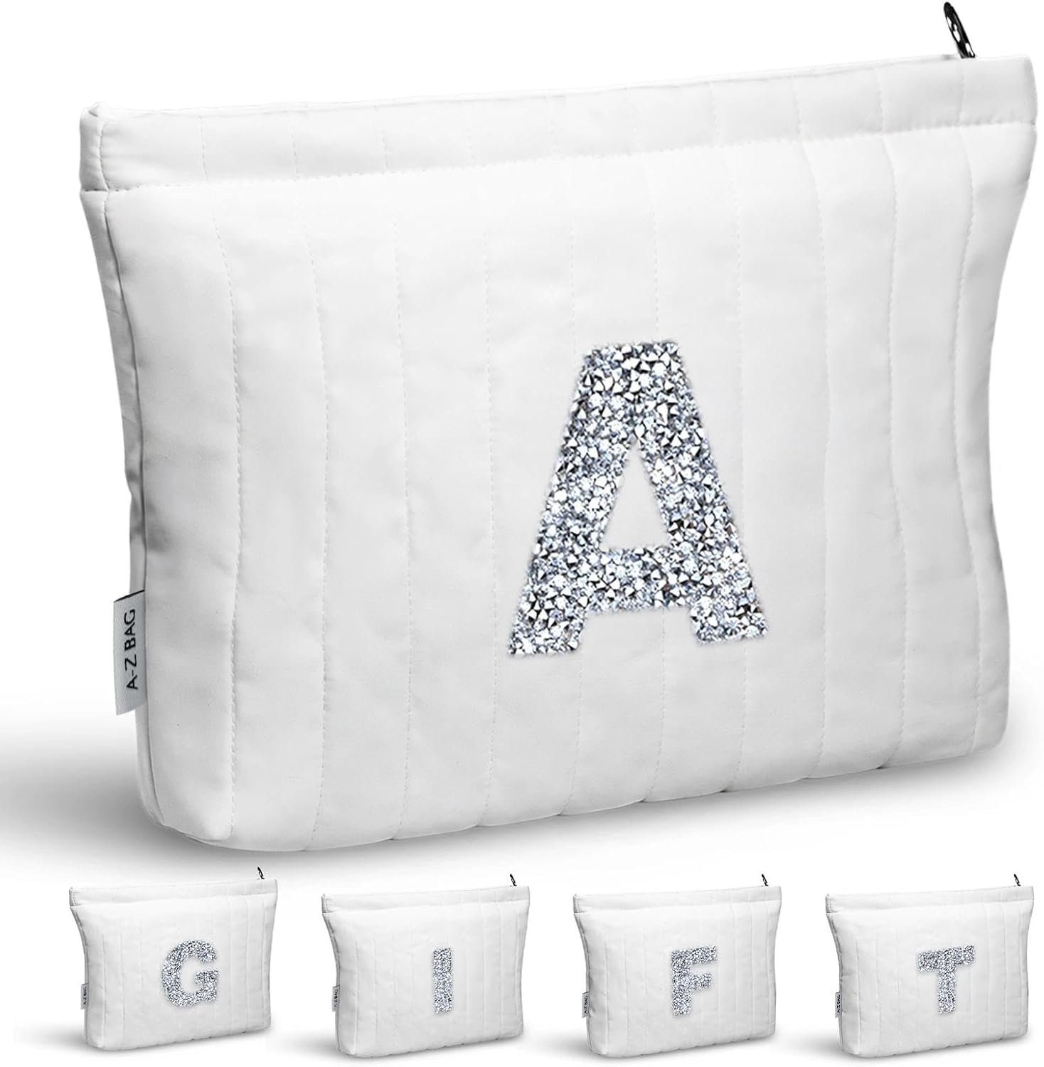 Custom Logo Personalized Makeup Cosmetic Bags - Private Label Manufacturer for Birthday Gifts for Women Moms Best Friends Brides Bridesmaids (A, Diamond)