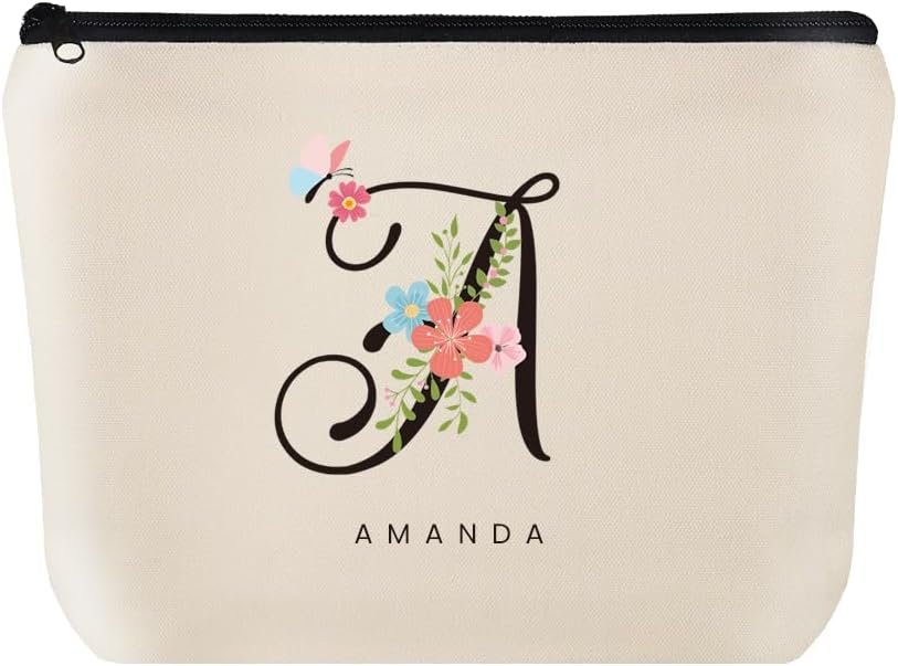 Custom Logo Personalized Travel Makeup Bag with Initial and Name Private Label for Bridesmaids Bridal Shower Gifts Manufacturer