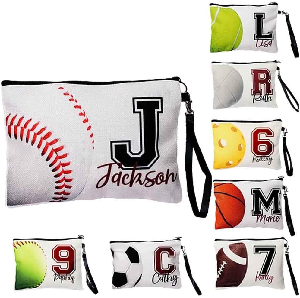 Custom Logo Small Personalized Makeup Bags for Women Private Label Cosmetic Toiletry Volleyball Baseball Softball Football Basketball Tennis Soccer Pickleball Cricket Ice Hockey Golf Manufacturer