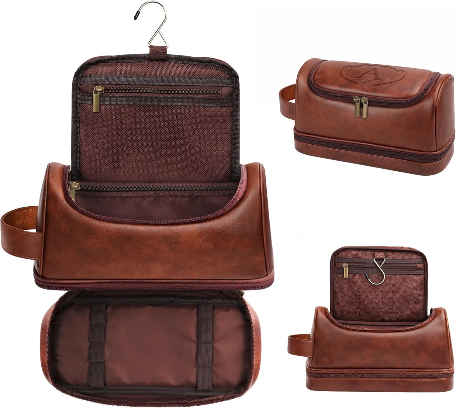 Manufacturer Mens Personalized Hanging Toiletry Bag for Travel, Private Label Water Resistant PU Leather Organizer Shaving Kit with Custom Logo (A) Manufacturer Mens Personalized Hanging Toiletry Bag for Travel, Private Label Water Resistant PU Leather Organizer Shaving Kit with Custom Logo (A)