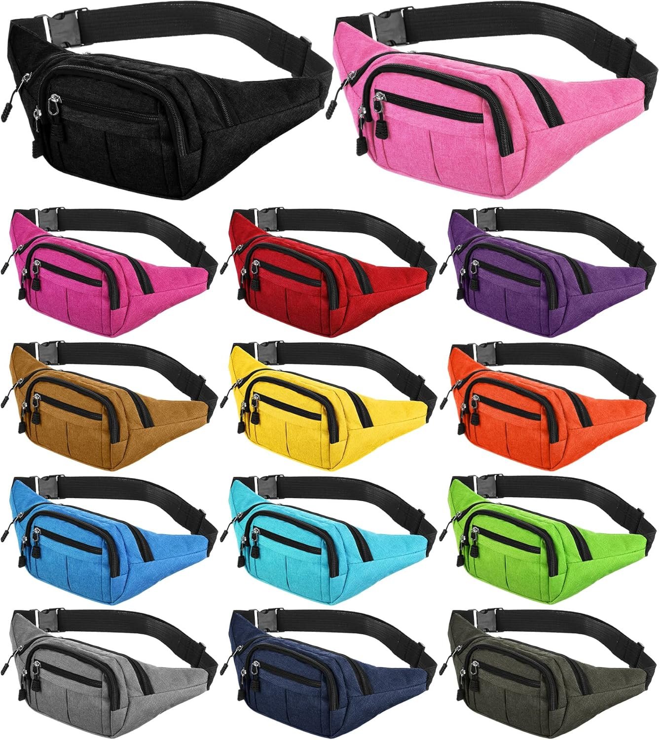 Private Label 14 Pcs Bulk Fanny Packs 80s 90s Waterproof Crossbody Waist Bags with Adjustable Belt for Travel Running Exercise Custom Logo Holographic Bum Bags for Women Men Rave Manufacturer