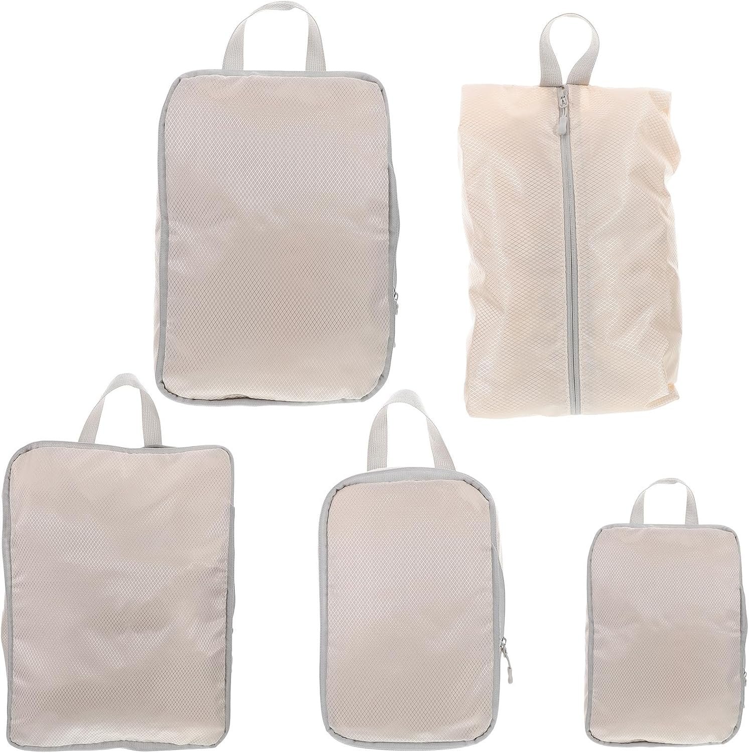 Private Label 5pcs Compression Packing Cubes Travel Organizer Set with Shoe Bag and Custom Logo Beige Lightweight Factory Luggage Storage Bags for Clothes Toiletries Women’s Suitcase Organizer for Travel Closet Private Label 5pcs Compression Packing Cubes Travel Organizer Set with Shoe Bag and Custom Logo Beige Lightweight Factory Luggage Storage Bags for Clothes Toiletries Women’s Suitcase Organizer for Travel Closet