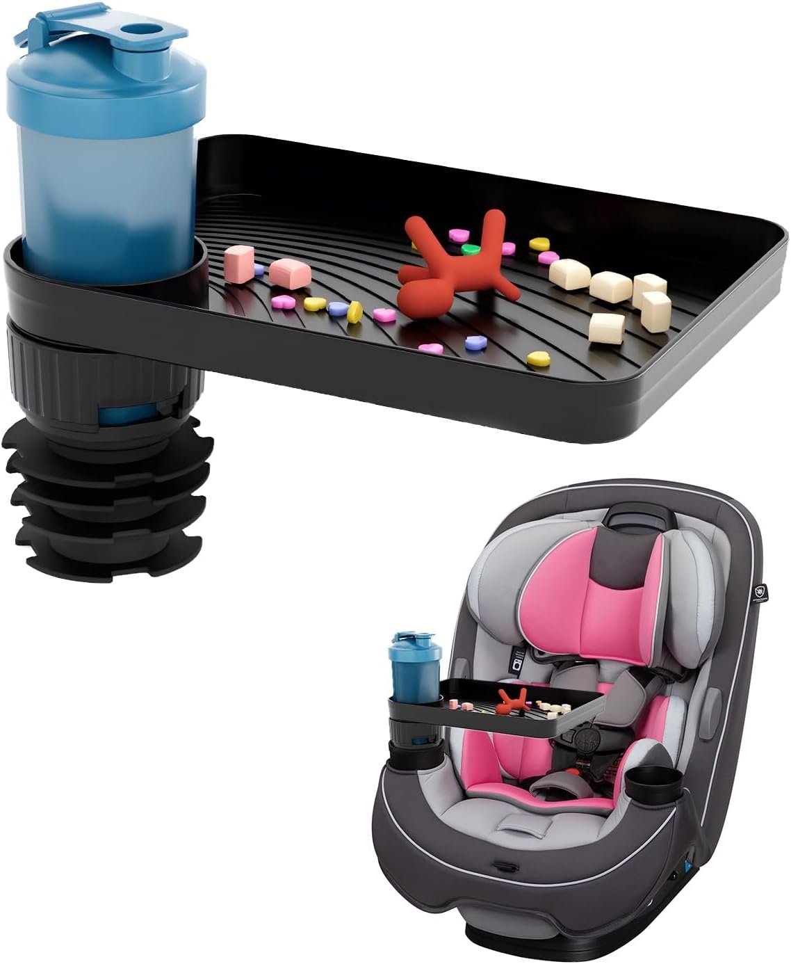 Private Label Car Seat Snack Tray for Kids & Toddlers Travel with Soft Rubber Base, Custom Logo Rotatable & Removable Cup Holder for Food Coloring & Play Family Road Trips from Manufacturer (Standard Base) Private Label Car Seat Snack Tray for Kids & Toddlers Travel with Soft Rubber Base, Custom Logo Rotatable & Removable Cup Holder for Food Coloring & Play Family Road Trips from Manufacturer (Standard Base)