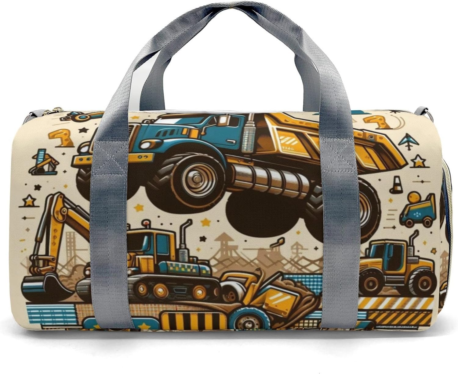 Private Label Cartoon Truck Airplane Personalized Sports Duffel Bag Custom Logo Overnight Weekend Travel Gym Dance Bag with Shoes Compartment Manufacturer