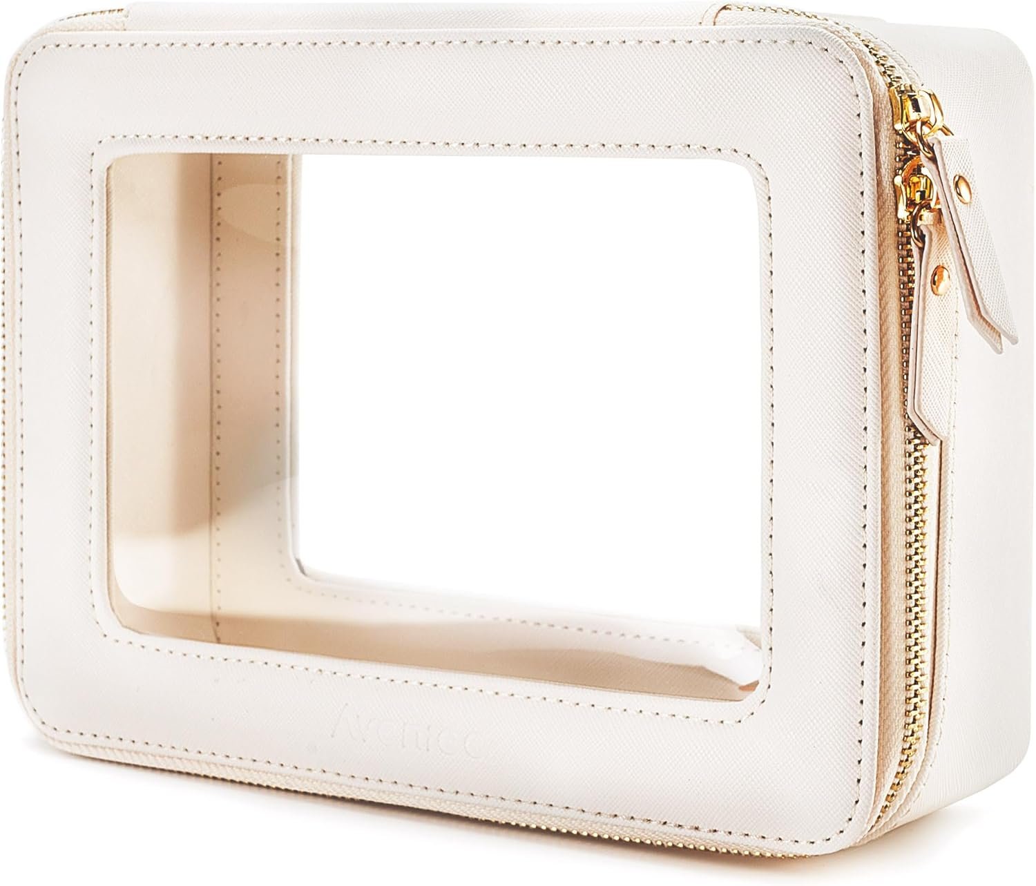 Private Label Clear Makeup Bag Organizer Travel Toiletry Cosmetic Case for Women with Custom Logo Medium White Skincare Pouch Manufacturer