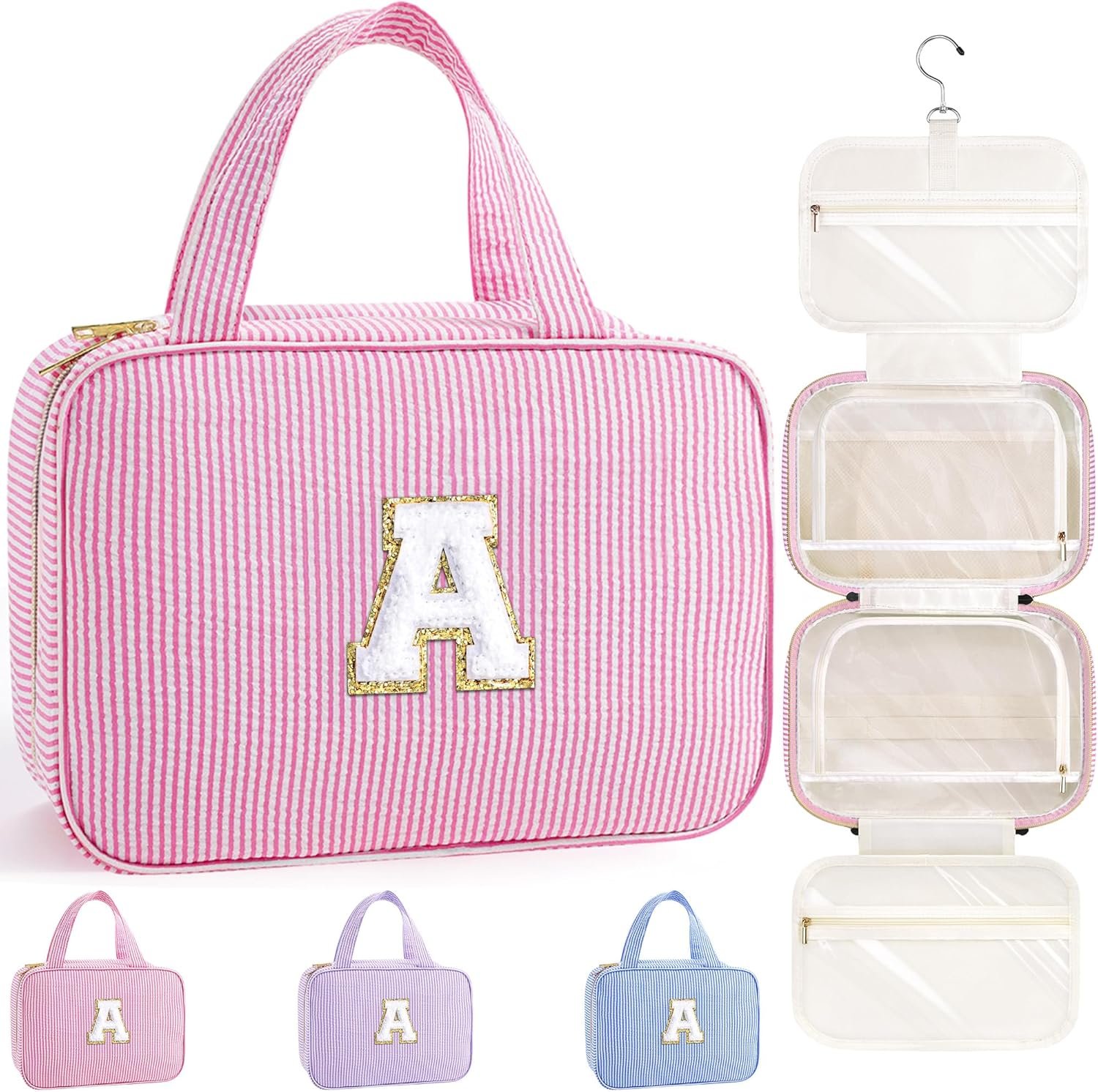 Private Label Hanging Toiletry & Makeup Bag Gifts for 8 9 10 11 12 13 14 15 16 17 Year Old Girls Women Birthday Travel Cruise Essentials Pink A - Custom Logo from Manufacturer
