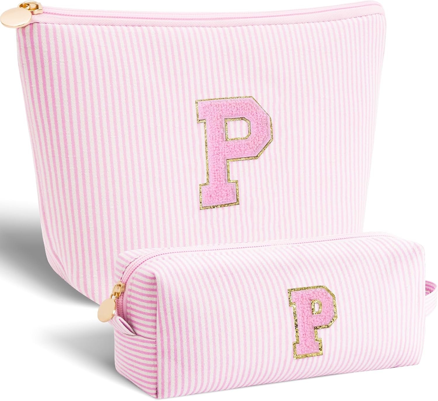 Private Label Personalized Makeup Cosmetic Bag for Women Girls Trendy Travel Toiletry with Custom Logo Initials Pink Teen Gifts Manufacturer