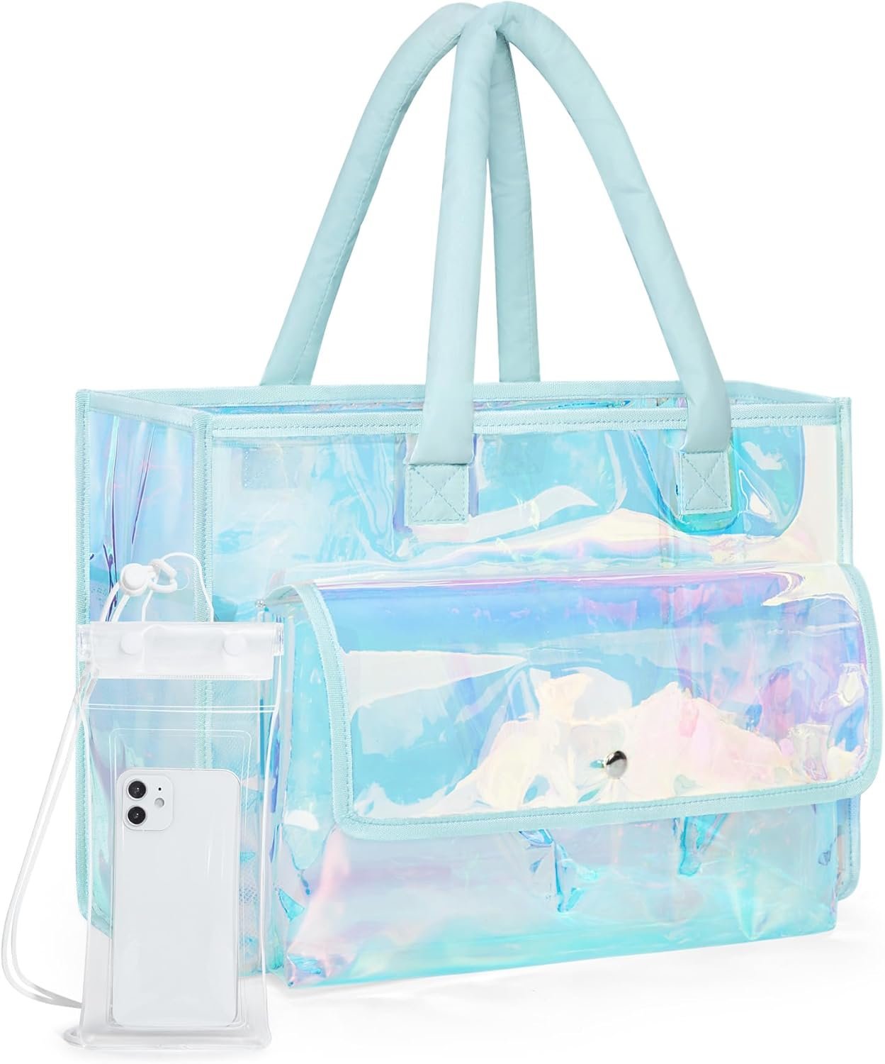 Private Label Waterproof Beach Bag for Women with Phone Pouch, Custom Logo Large Tote Bag for Pool Travel and Vacation Manufacturer