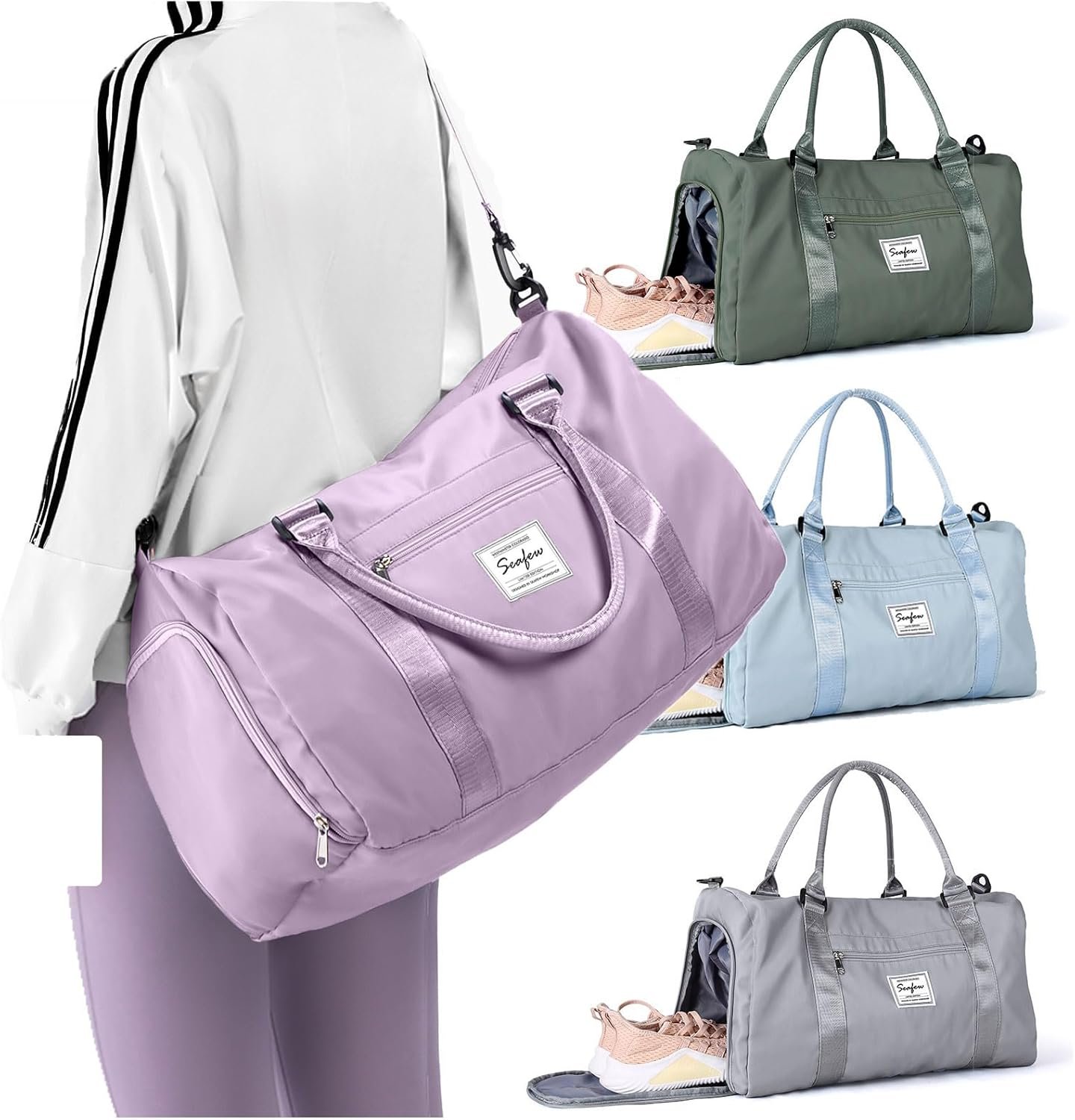 Private Label Weekender Duffel Bags for Women and Men Custom Logo Airplane Carry-On Travel Tote Overnight Luggage with Wet Pocket Shoe Compartment Sports Gym Dance Hospital Labor Delivery Manufacturer