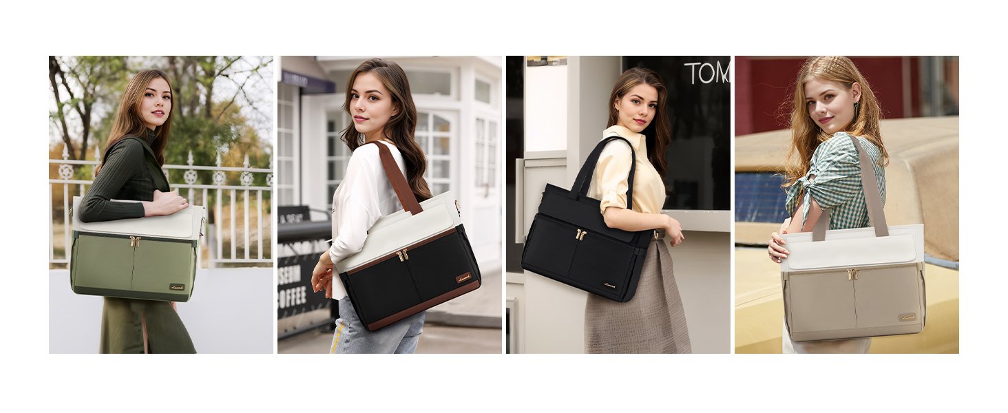 Private Label Teacher Tote Bag for Women 15.6 Inch Laptop Bag with Large Cup Pocket Custom Logo Large Capacity Multi Pockets Nurse Work Bag Professional Briefcase Business Purse Handbag Gifts Manufacturer Black