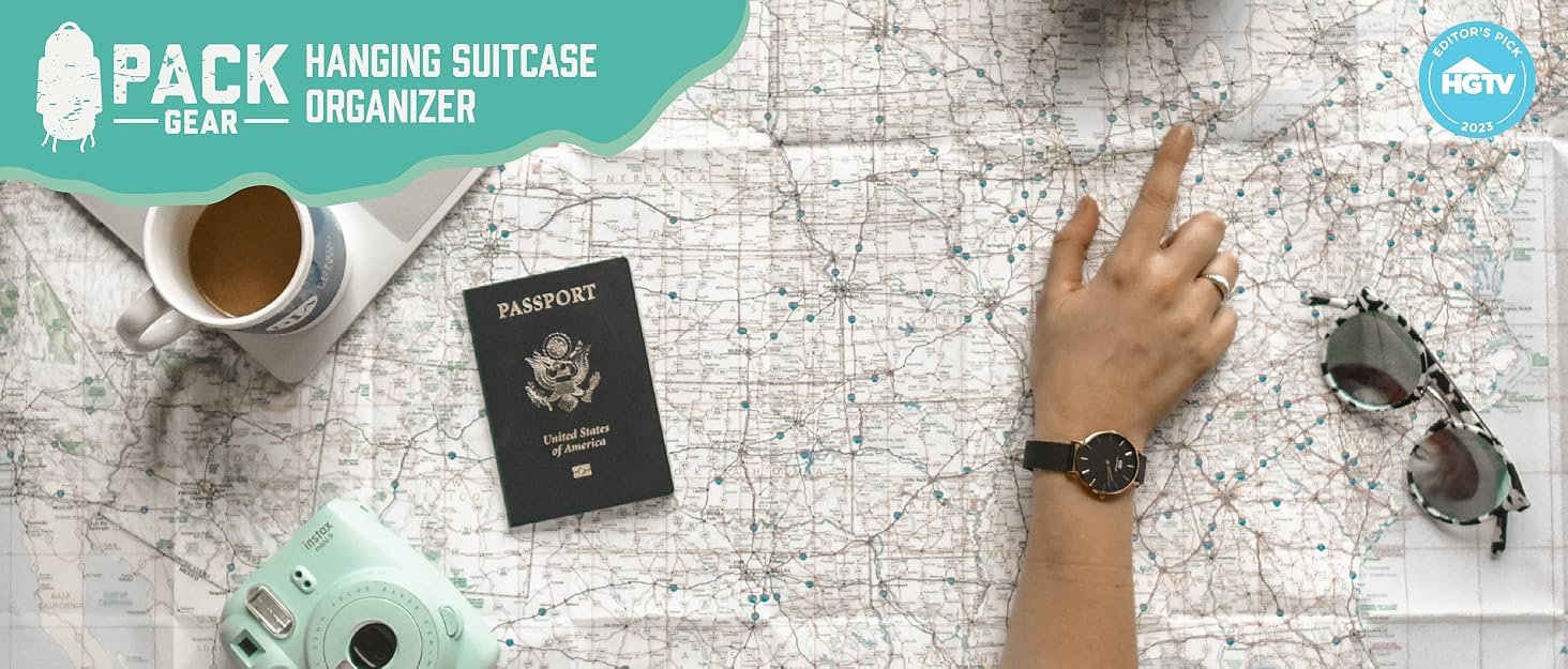 Factory Direct Hanging Luggage Organizer - Carry On Closet Insert with Custom Logo Fits Any Carry-On Velcro Quick Clothes Access - Solid Green Carry-On Size Private Label