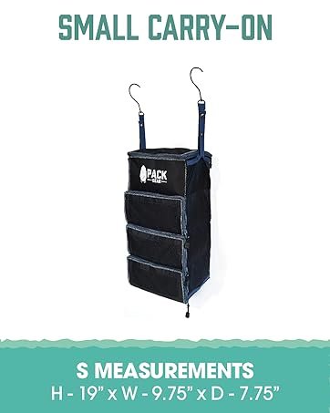 Factory Direct Hanging Luggage Organizer - Carry On Closet Insert with Custom Logo Fits Any Carry-On Velcro Quick Clothes Access - Solid Green Carry-On Size Private Label